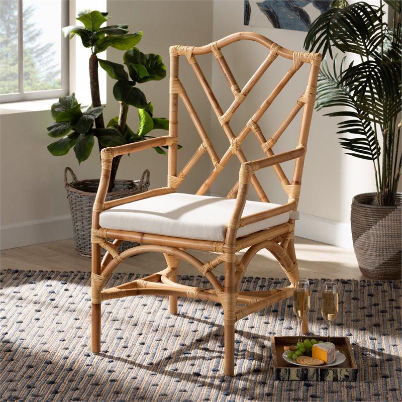Baxton Studio Delta Natural Finished Rattan Armchair