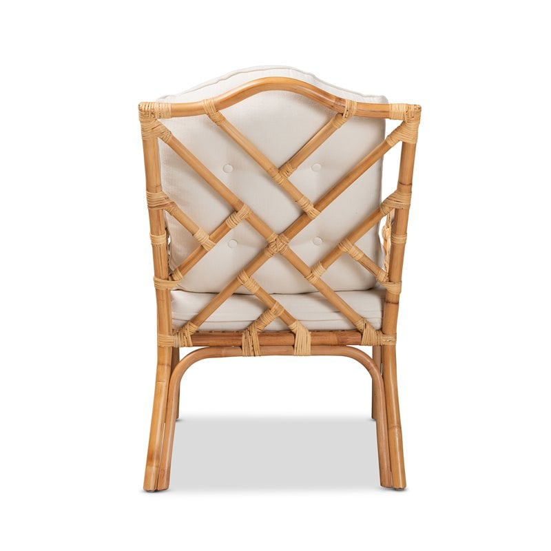 Baxton Studio Sonia Natural Finished Rattan Armchair