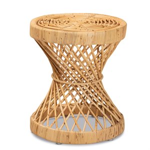 Baxton Studio Seville Natural Finished Rattan End Table