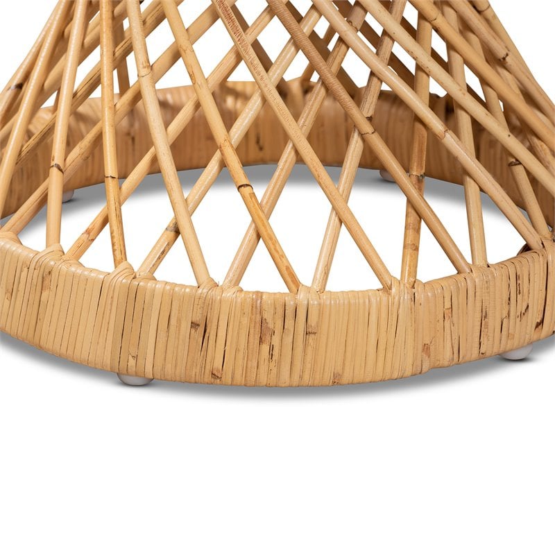 Baxton Studio Seville Natural Finished Rattan End Table