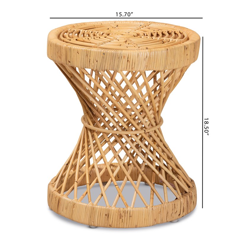 Baxton Studio Seville Natural Finished Rattan End Table