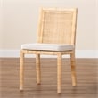 Baxton Studio Sofia Walnut Finished Wood and Rattan Dining Chair