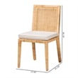 Baxton Studio Sofia Walnut Finished Wood and Rattan Dining Chair