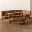 Baxton Studio Daymond Tan and Brown Finished Wood 4-Piece Dining Nook Set