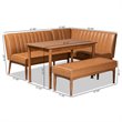 Baxton Studio Daymond Tan and Brown Finished Wood 4-Piece Dining Nook Set