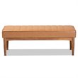 Baxton Studio Daymond Tan and Brown Finished Wood Dining Bench
