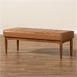 Baxton Studio Daymond Tan and Brown Finished Wood Dining Bench