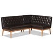Baxton Studio Riordan Dark Brown and Brown Finished Wood 2-Piece Dining Set