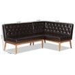 Baxton Studio Riordan Dark Brown and Brown Finished Wood 2-Piece Dining Set