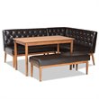 Baxton Studio Riordan Dark Brown and Brown Finished Wood 4-Piece Dining Set