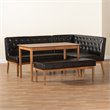 Baxton Studio Riordan Dark Brown and Brown Finished Wood 4-Piece Dining Set