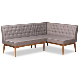 Baxton Studio Riordan Grey and Brown Finished Wood 2-Piece Dining Set