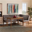 Baxton Studio Riordan Grey and Walnut Brown Finished Wood 3-Piece Dining Set