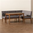 Baxton Studio Riordan Grey and Walnut Brown Finished Wood 3-Piece Dining Set