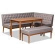 Baxton Studio Riordan Grey and Walnut Brown Finished Wood 4-Piece Dining Set