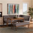 Baxton Studio Riordan Grey and Walnut Brown Finished Wood 4-Piece Dining Set
