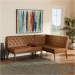 Baxton Studio Riordan Tan and Walnut Brown Finished Wood 2-Piece Dining Set
