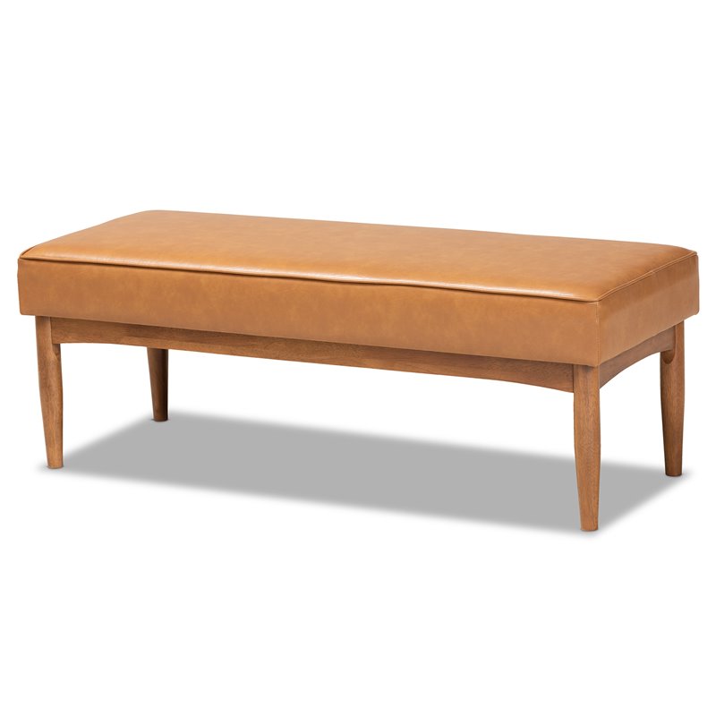 Baxton Studio Riordan Tan and Walnut Brown Finished Wood 4-Piece Dining Nook Set