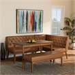 Baxton Studio Riordan Tan and Walnut Brown Finished Wood 4-Piece Dining Nook Set