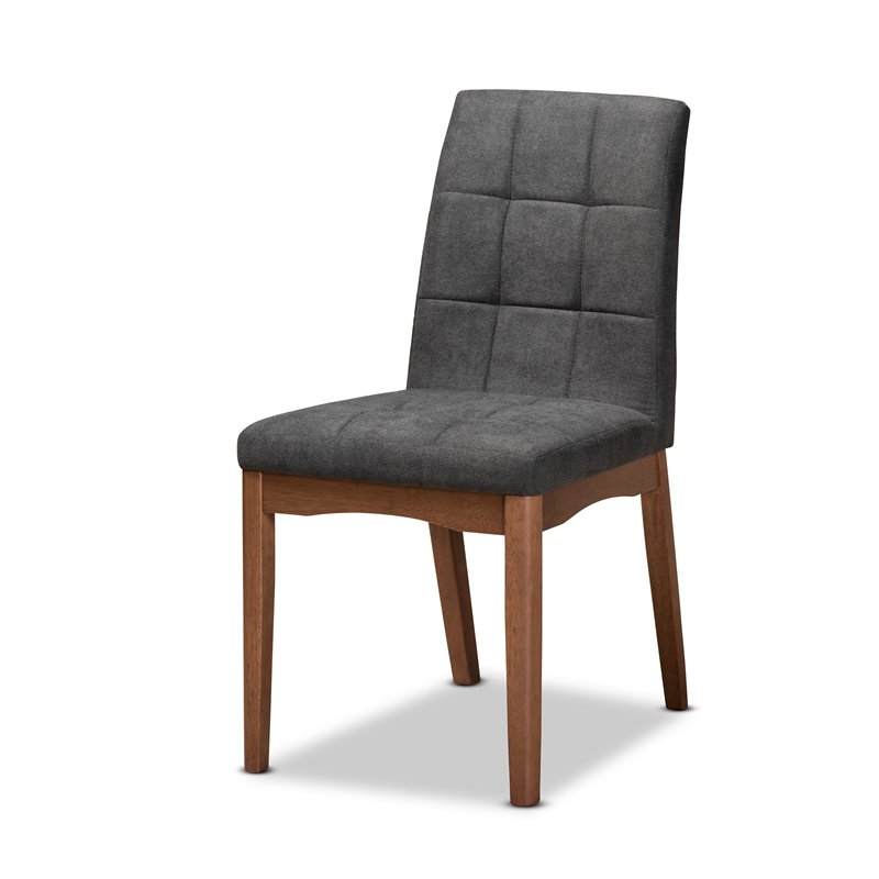 Baxton Studio Tara Dark Grey and Walnut Brown Finished Wood 7-Piece Dining Set