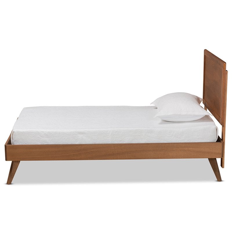 Baxton Studio Jiro Walnut Brown Finished Wood Twin Size Platform Bed