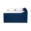 Baxton Studio Lennon Navy Blue Velvet Queen Size Daybed with Trundle