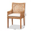 Baxton Studio Saoka Natural Brown Finished Wood and Rattan Armchair