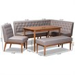 Baxton Studio Riordan Grey and Walnut Brown Finished Wood 5-Piece Dining Set