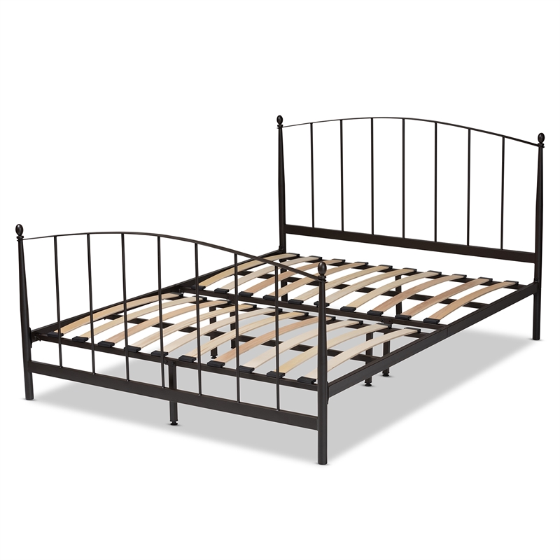 Baxton Studio Lana Black Finished Metal Queen Size Platform Bed