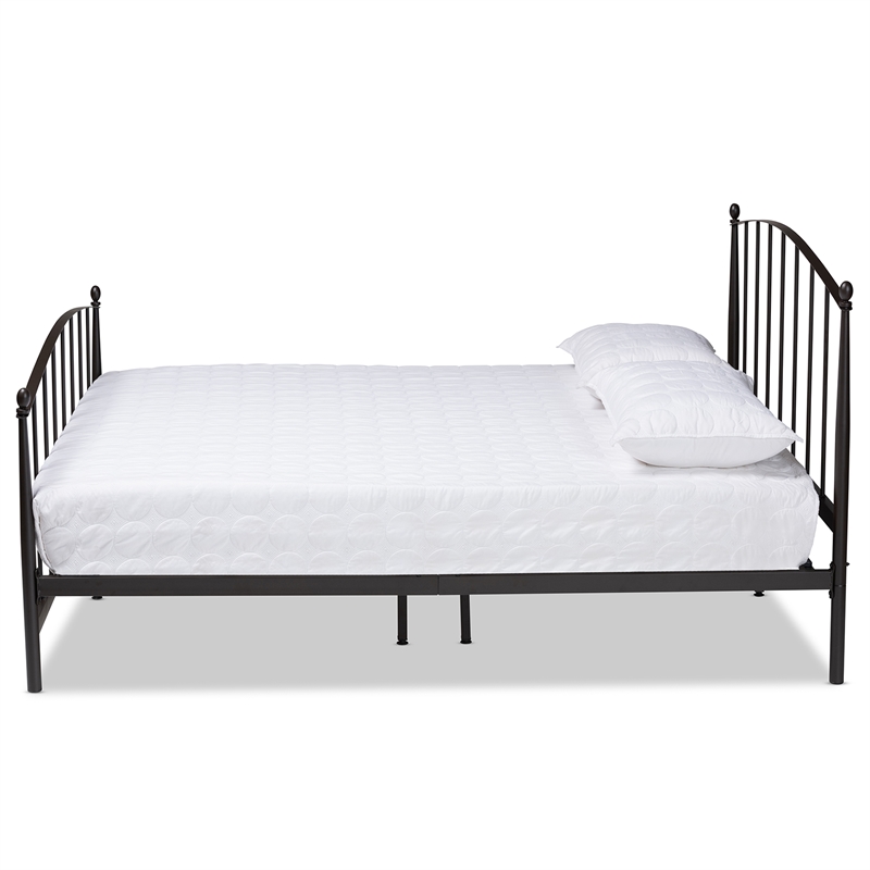 Baxton Studio Lana Black Finished Metal Queen Size Platform Bed