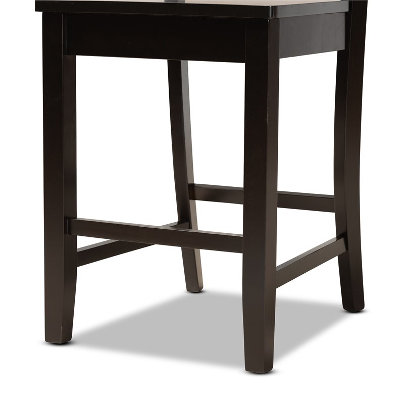 Baxton Studio Caron Dark Brown Finished Wood 5-Piece Pub Set