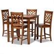 Baxton Studio Caron Walnut Brown Finished Wood 5-Piece Pub Set