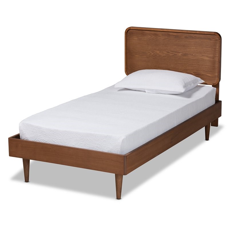 Baxton Studio Gisa Walnut Brown Finished Wood Twin Size Platform Bed