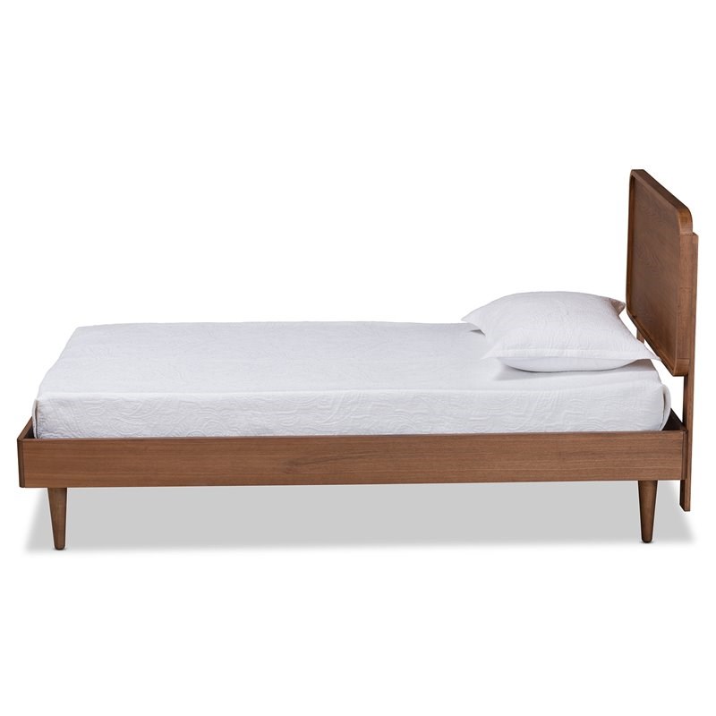 Baxton Studio Gisa Walnut Brown Finished Wood Twin Size Platform Bed