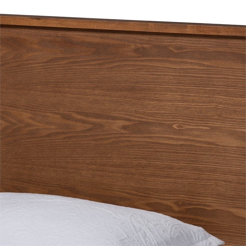 Baxton Studio Gisa Walnut Brown Finished Wood Twin Size Platform Bed