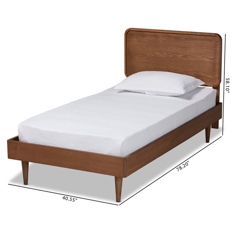 Baxton Studio Gisa Walnut Brown Finished Wood Twin Size Platform Bed