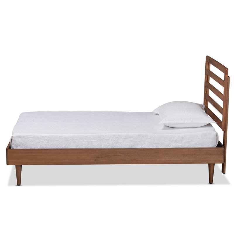 Baxton Studio Ryo Walnut Brown Finished Wood Twin Size Platform Bed