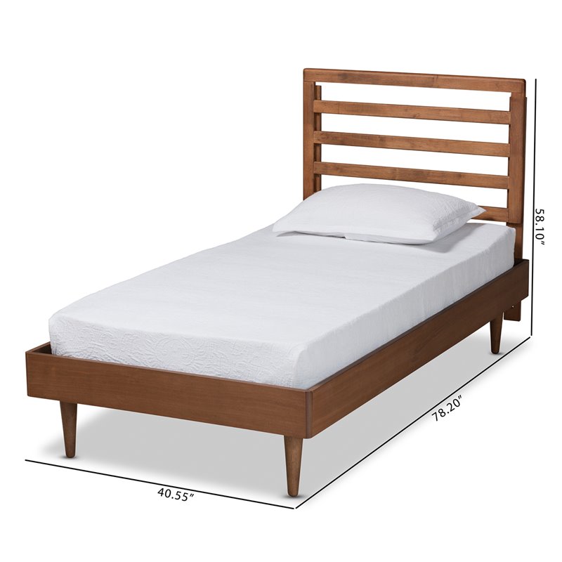 Baxton Studio Ryo Walnut Brown Finished Wood Twin Size Platform Bed
