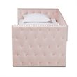 Baxton Studio Larkin Pink Velvet Upholstered Twin Size Daybed with Trundle