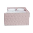 Baxton Studio Larkin Pink Velvet Upholstered Queen Size Daybed with Trundle