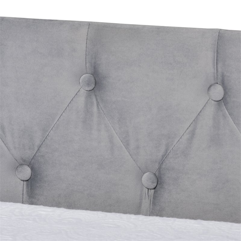 Baxton Studio Larkin Grey Velvet Upholstered Twin Size Daybed with Trundle