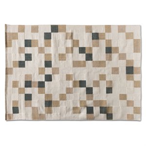 Baxton Studio Barbon Ivory and Grey Handwoven PET Yarn Indoor and Outdoor Rug