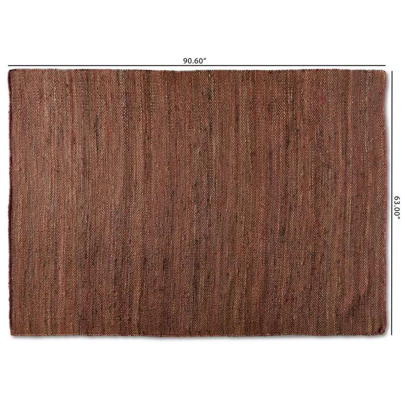 Baxton Studio Flamings Rust Handwoven Hemp Area Rug