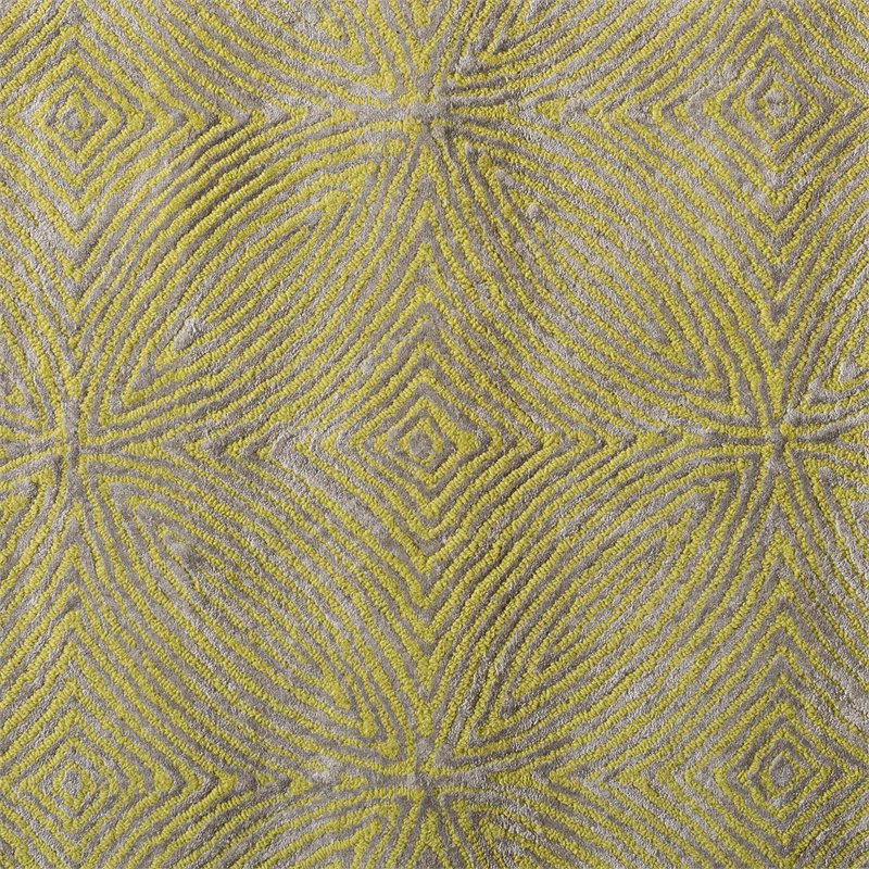 Baxton Studio Leora Lime Green and Grey Hand-Tufted Viscose Blend Area Rug