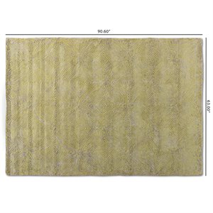 baxton studio leora lime green and grey hand-tufted viscose blend area rug