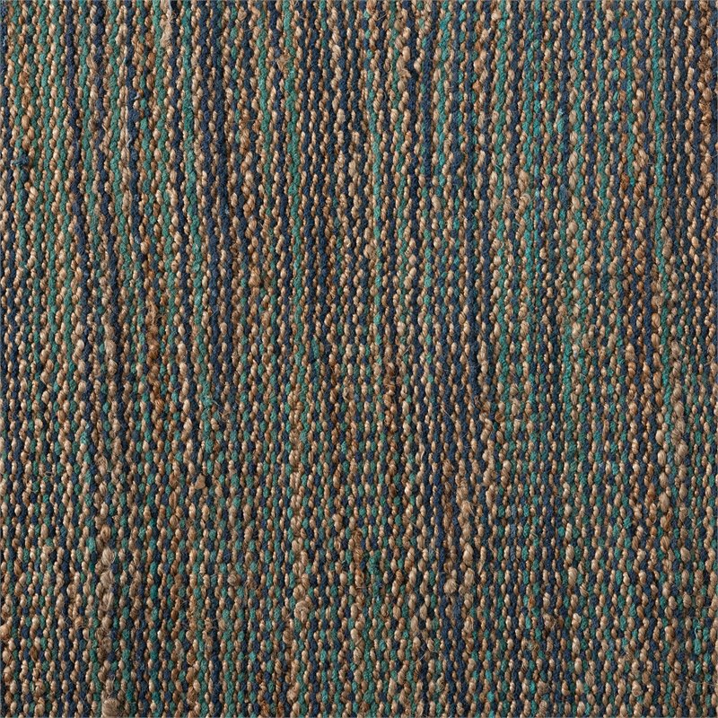 Baxton Studio Michigan Blue Handwoven Hemp Blend Area Rug