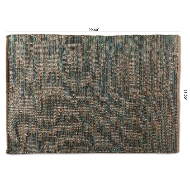 Baxton Studio Michigan Blue Handwoven Hemp Blend Area Rug