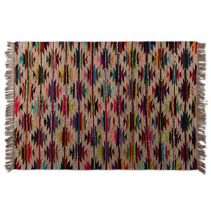 baxton studio zurich multi-colored handwoven hemp blend area rug