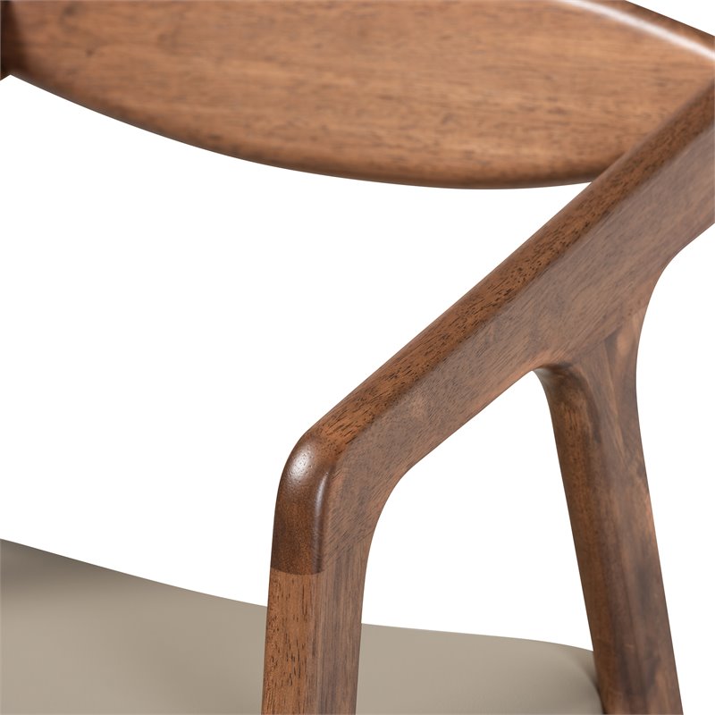 Baxton Studio Grey Faux Leather and Brown Finished Wood 7-Piece Dining Set