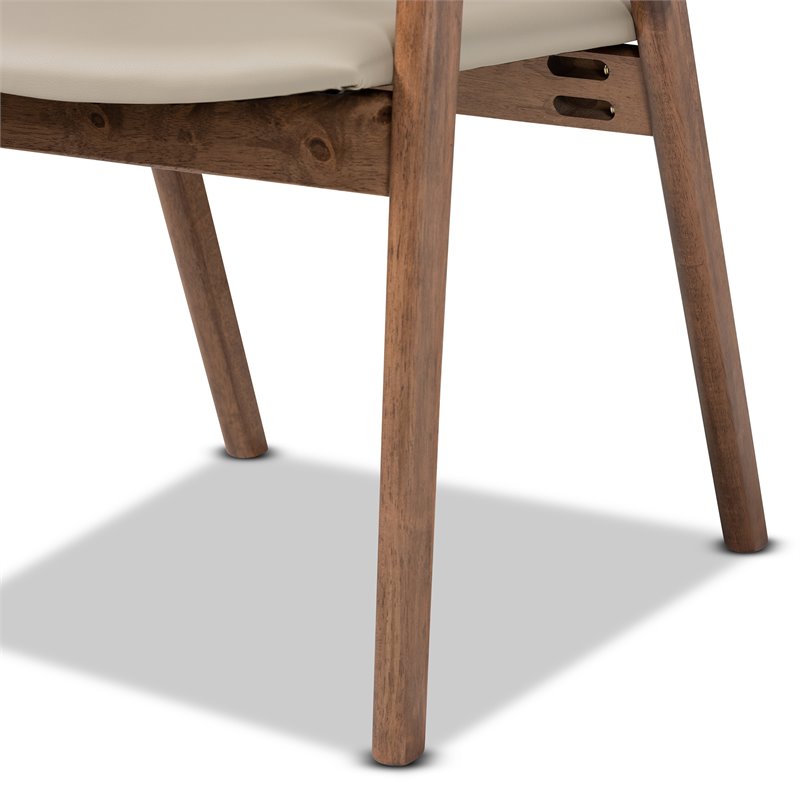 Baxton Studio Grey Faux Leather and Brown Finished Wood 7-Piece Dining Set